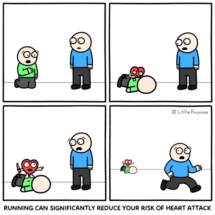 12. Run for your life to reduce the risk of a heart attack