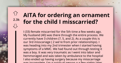 Woman Seeks Advice As Husband Is Mad She Got An Ornament For The Child She Miscarried