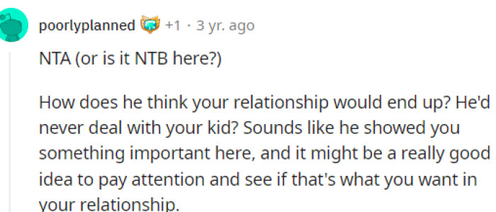 This is also something to consider because he had to know what the end goal was, but maybe his head isn't in it the same way hers is.