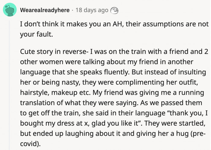 Unfortunately for OP, her story isn't this cute.