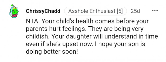 Your daughter will understand in time