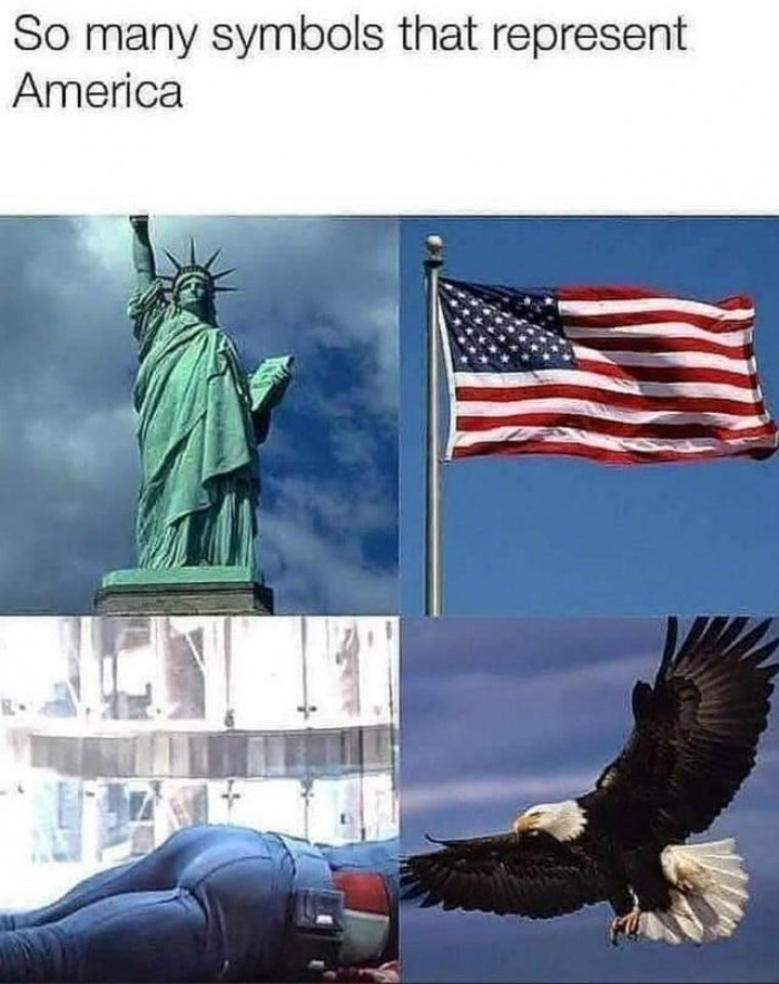 15. The symbols of America, but the third one though... Lol
