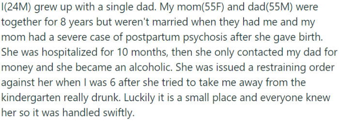 Struggling single dad raises son amidst mother's postpartum psychosis and alcoholism
