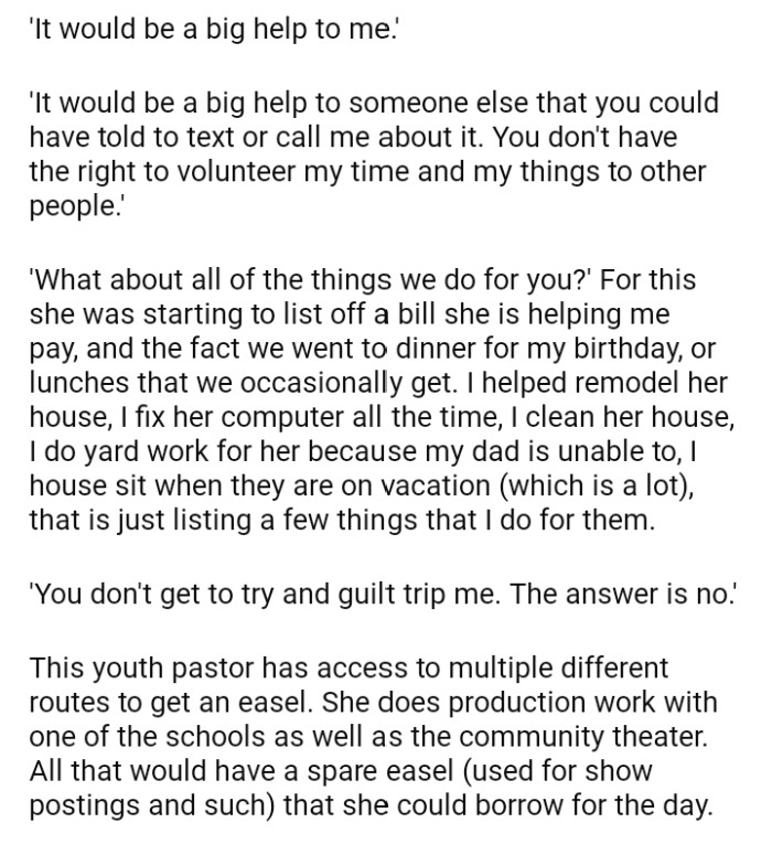 OP's mom would reply, 