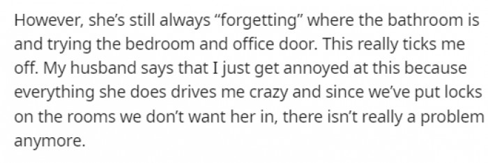 The locks didn't stop the MIL from at least trying to get those doors open.