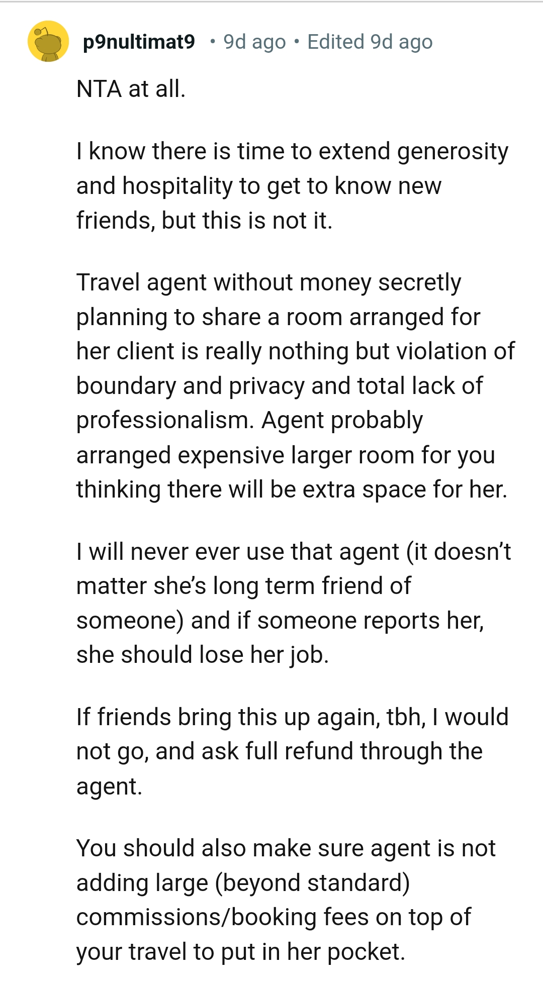 A travel agent without money