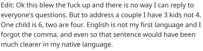 He posted additional explanations.