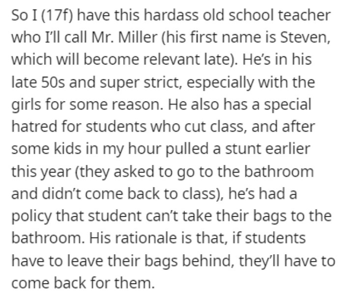 OP is a 17-year-old high school student