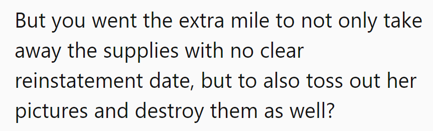 OP took 'creative discipline' a tad too literally...