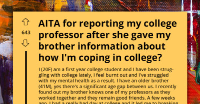 Student Faces Backlash For Reporting Professor Who Shared Her College Struggles With Her Brother