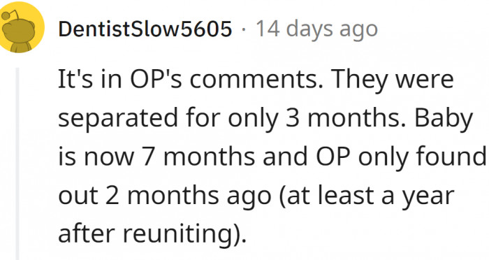 OP and HB were separated for only three months