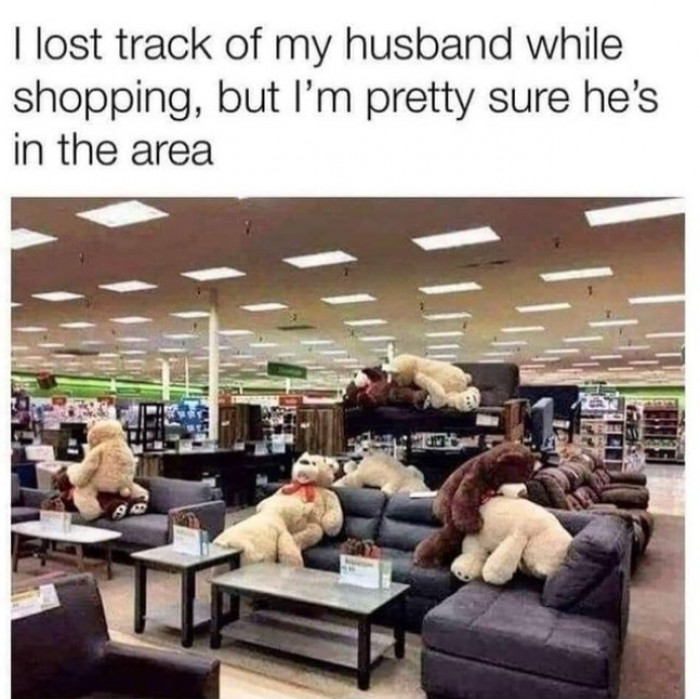11. When your husband gets bored while you guys are out shopping - like he was really, really bored