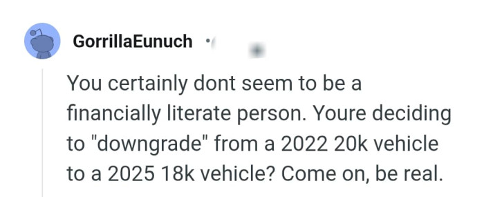 The OP is deciding to downgrade?