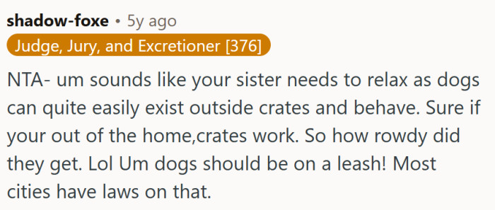 OP's sister needs to rethink some things