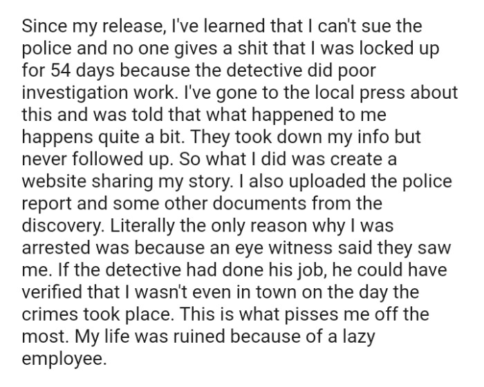 The OP got out and created a website to share his story