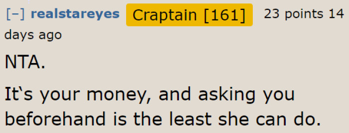 The girlfriend isn't paying, so asking is the least she can do.