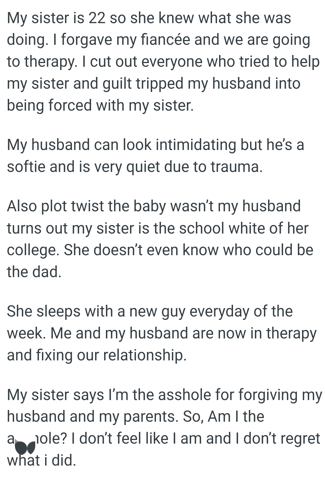 OP's husband can look intimidating but he’s a softie