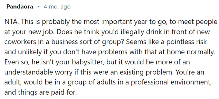 OP is an adult, in a group of adults, and in a professional environment.