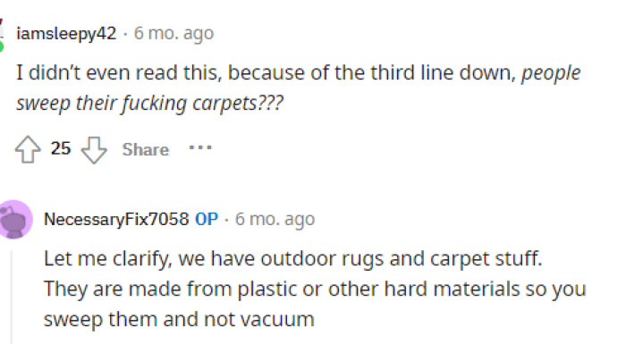 This is such a funny comment that we had to include it because we know that some people definitely thought this too whenever she put that.