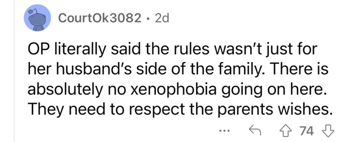 The parents' wishes should be respected.