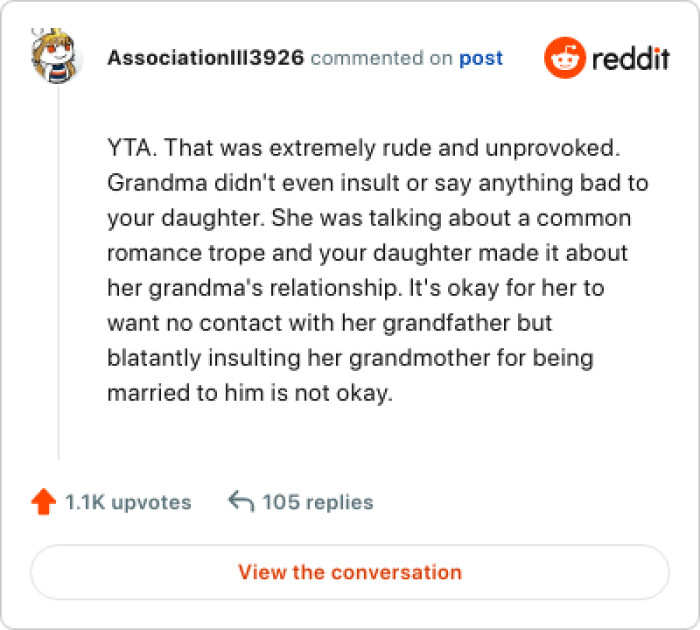 She was talking about a common romance trope