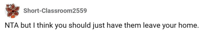 The in-laws have definitely over stayed their welcome