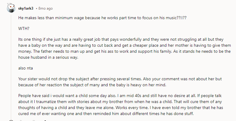 He makes less than minimum wage because he works part time to focus on his music?