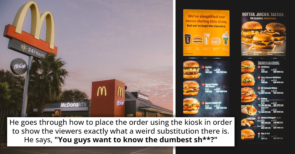 TikToker Goes Viral After Noticing "Plain Burger" Mess Up On Kiosk That Just Simply Doesn't Make Sense