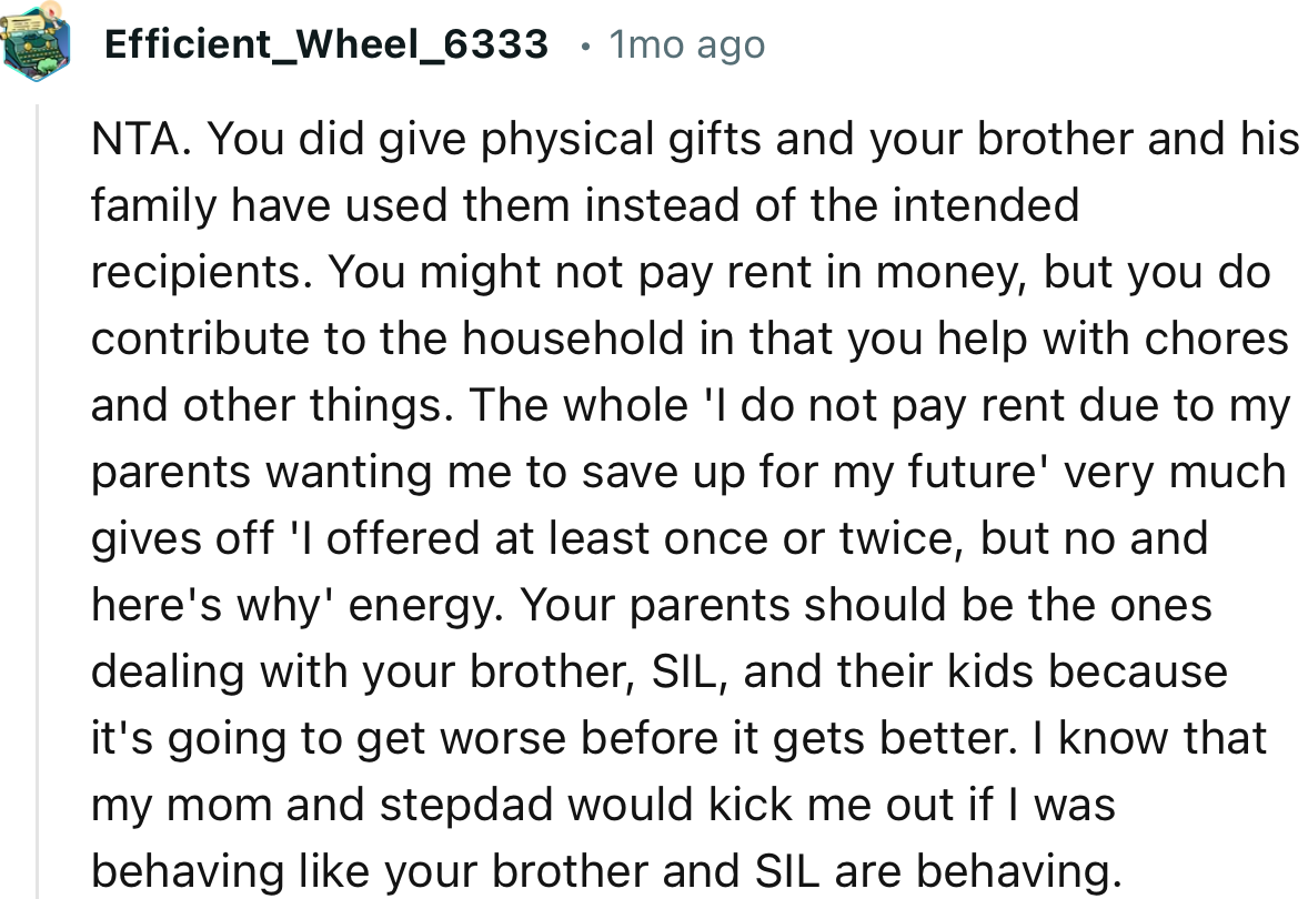 “Your parents should be the ones dealing with your brother, SIL, and their kids because it's going to get worse before it gets better.”
