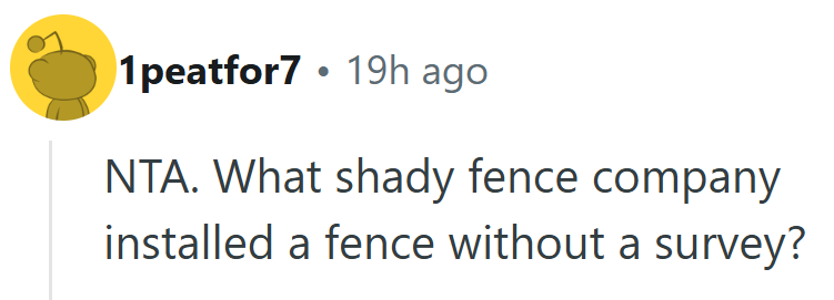 Forget crooked fences — sounds like the company itself might’ve been a little off the line.