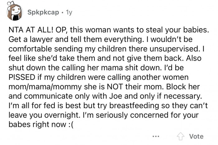 OP should only have contact with Joe since he's the father.