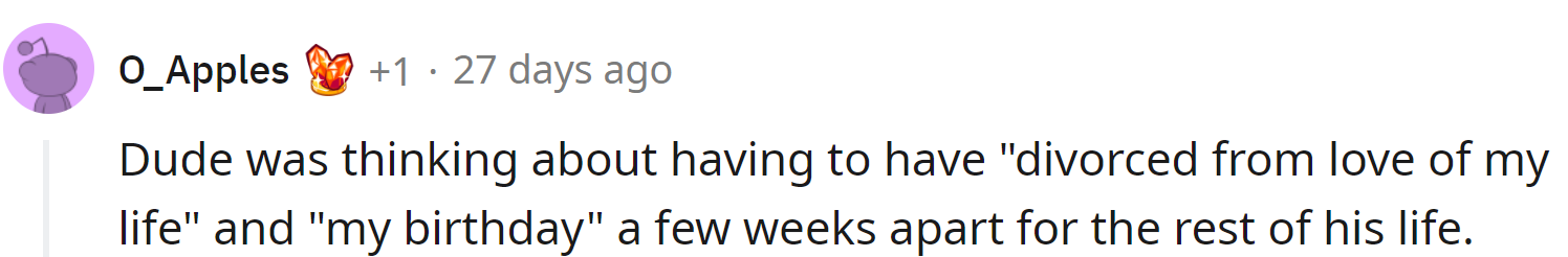 Divorce day and birthday so close to each other