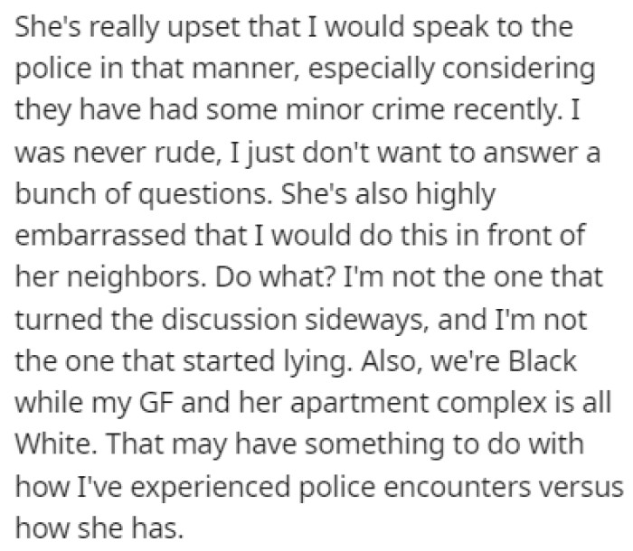 OP's girlfriend was upset at how OP handled this situation