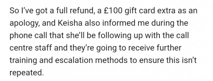 A £100 gift card isn't bad at all