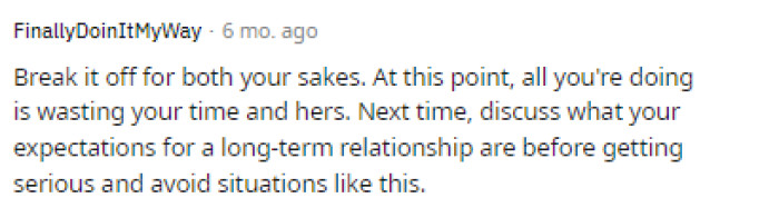 It honestly doesn't even seem like either of them might really want to be together, and it might just be a problem where they're not really meant to be.