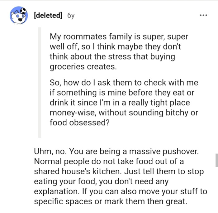 You are being a massive pushover