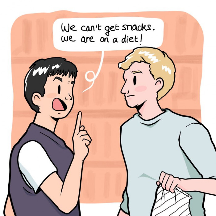 19. No cheating! The diet gods are watching