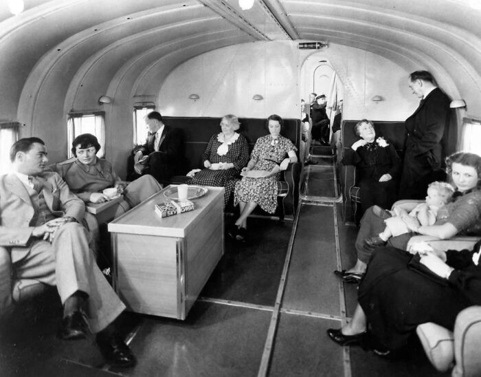"Passenger Lounge Onboard Pan American Airways Martin M-130 China Clipper, 1936"