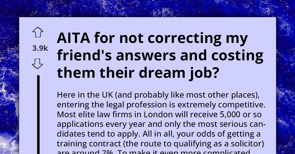 Aspiring Lawyer Blames Self For Colleague's Lost Dream Job After Ignoring Poor Work