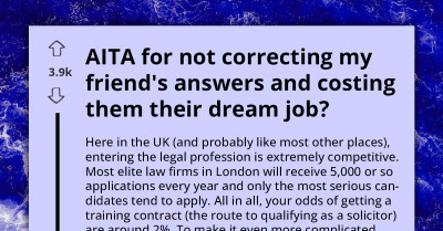 Aspiring Lawyer Blames Self For Colleague's Lost Dream Job After Ignoring Poor Work