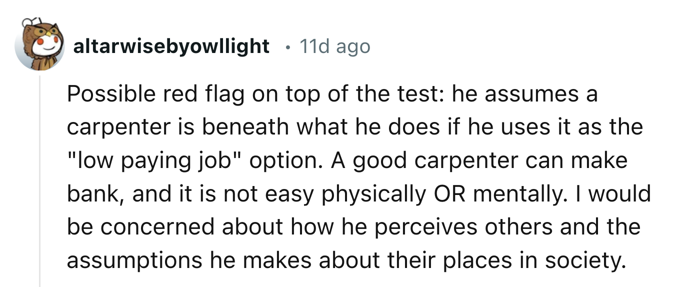 OP deserves better than a classist guy. She could give her friend that guy's number since she was so concerned about him.