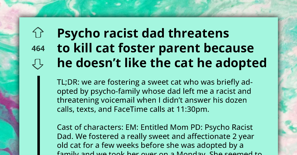 "Psycho Racist" Man Threatens to Kill His Pet's Previous Foster Parent Because He Doesn't Like the Cat He Adopted