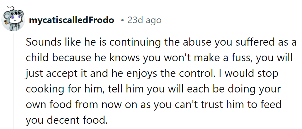 No more taste-testing his control menu.