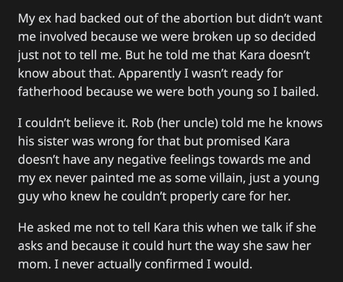 In their most recent meeting, Kara addressed the elephant in the room. She asked OP why he didn't want to be involved in her life and if he thought about her and the things that went through his mind.