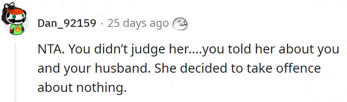 5. She definitely didn't judge her