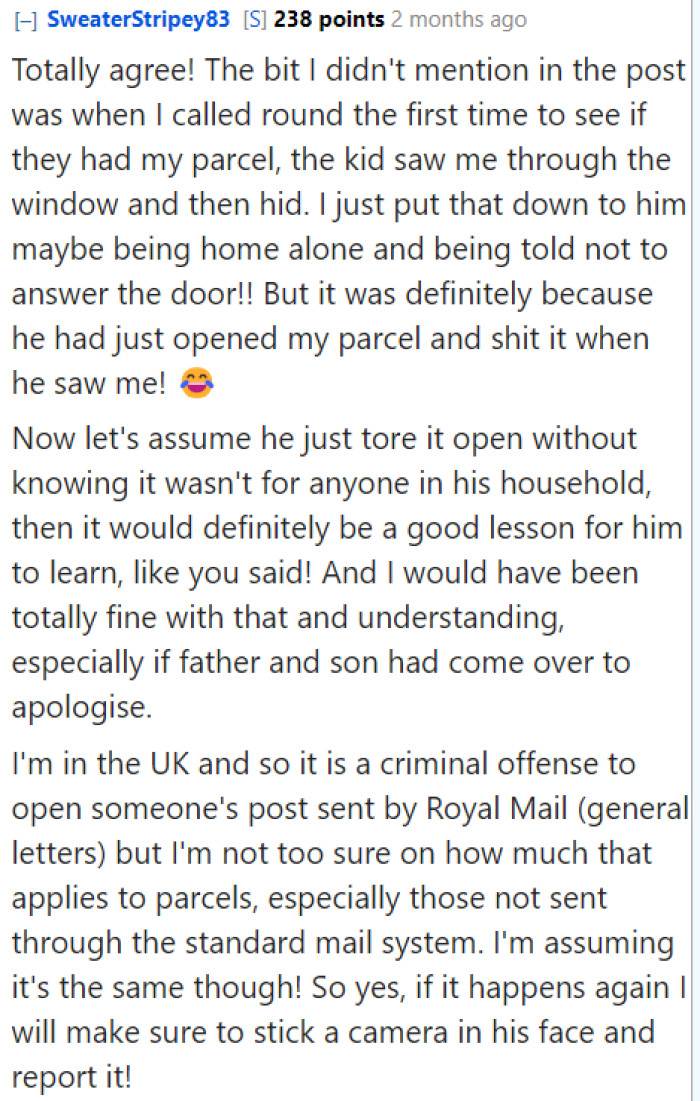 If this happens again, this entitled neighbor will get into trouble with the authorities.