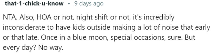 Neighbors' inconsiderate noise disrupts OP's sleep