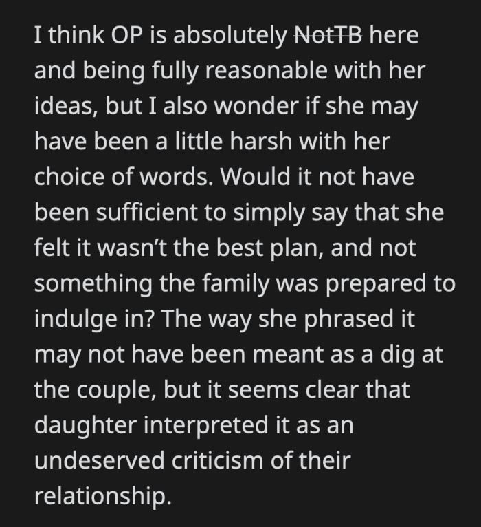 However, even traditions deserve to be questioned when they can cost an arm and a leg