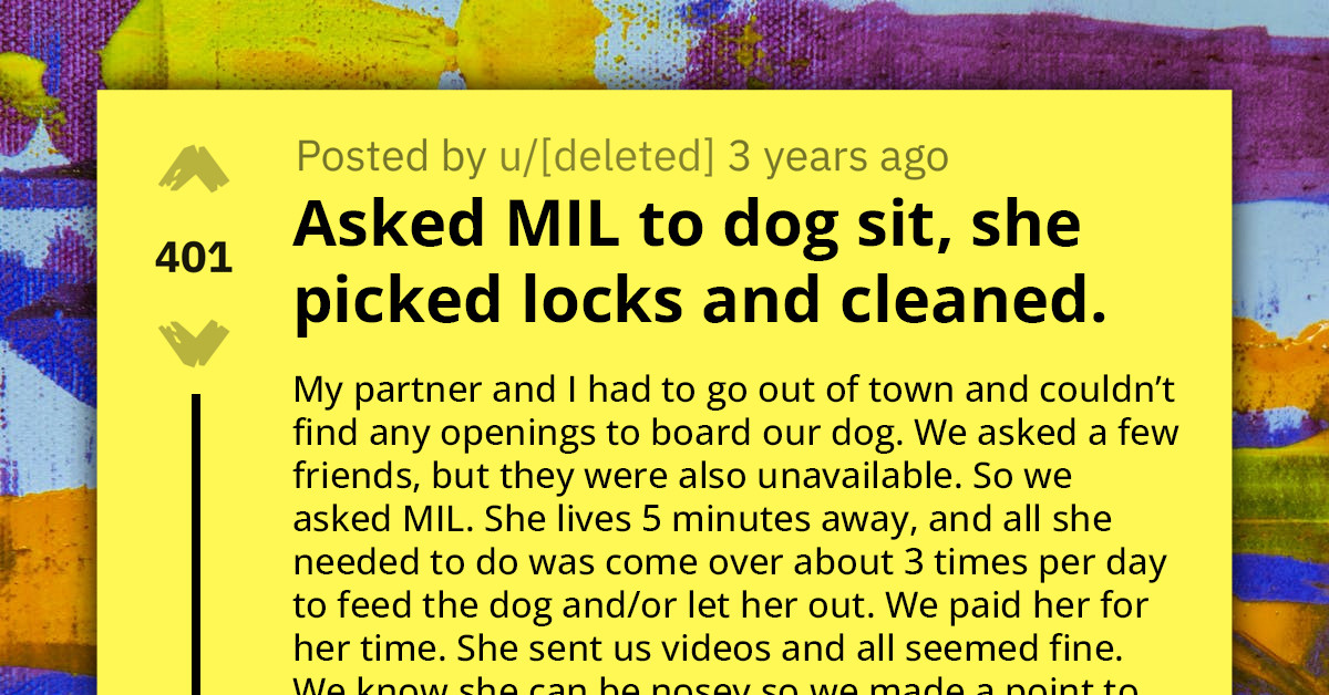 Redditor's MIL Picks Locks, Cleans, and Redecorates While She's Meant to Be Dogsitting