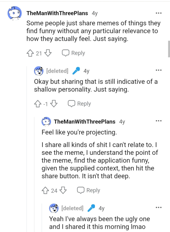 This Redditor says sharing that is still indicative of a shallow personality